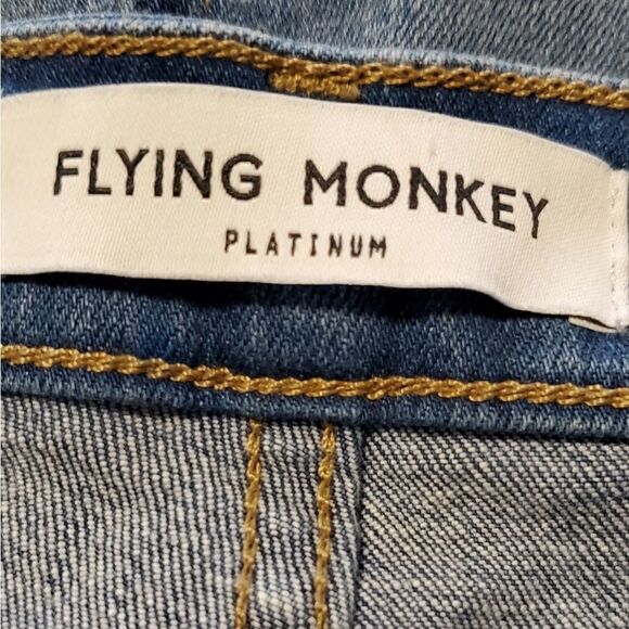 Flying Monkey High Waisted Two Toned Denim Mini Skirt - Picture 5 of 6